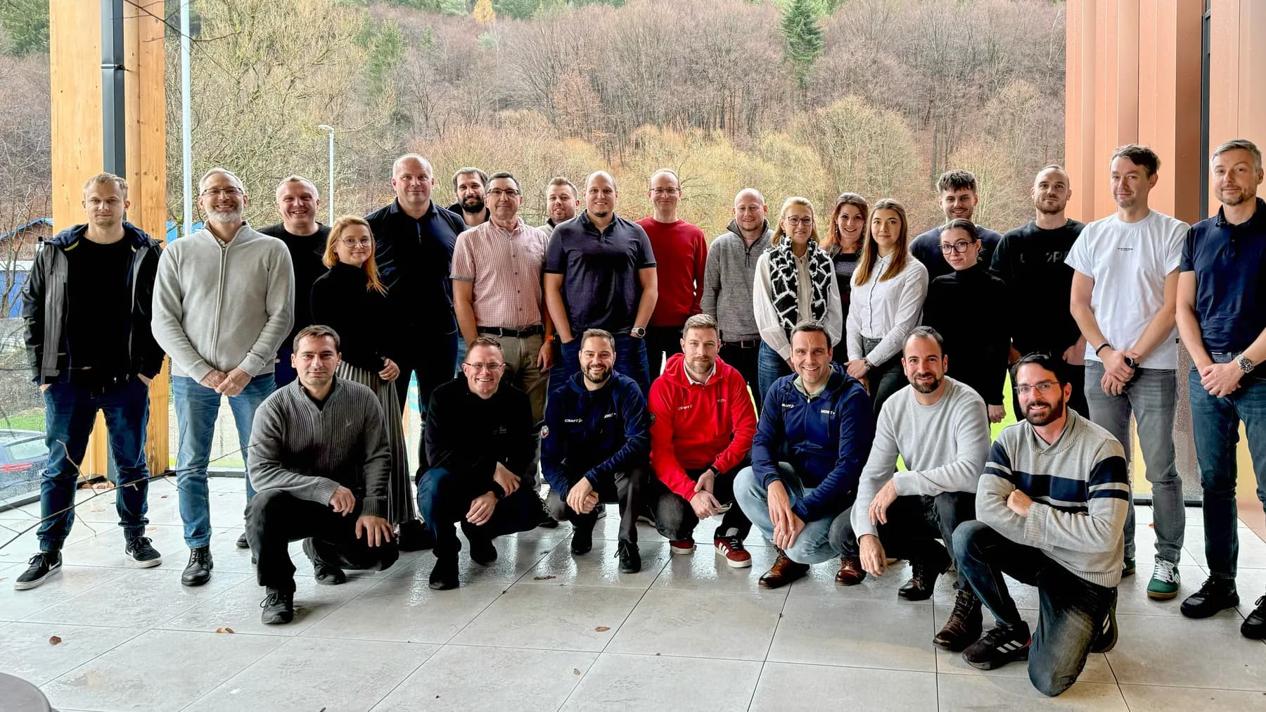 Part of the Switchio team outdoors